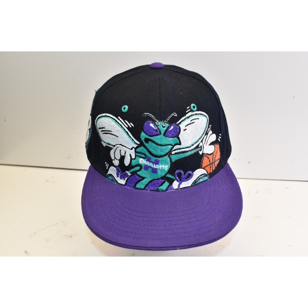 Charlotte Hornets‎ Big Logo Snapback Hat Unisex Hatco Premium Painted #13 Sports